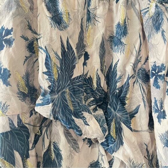 ALLSAINTS Caylan Harris floral mini dress size 2 sleeveless TK Neck ruffled - Picture 8 of 16